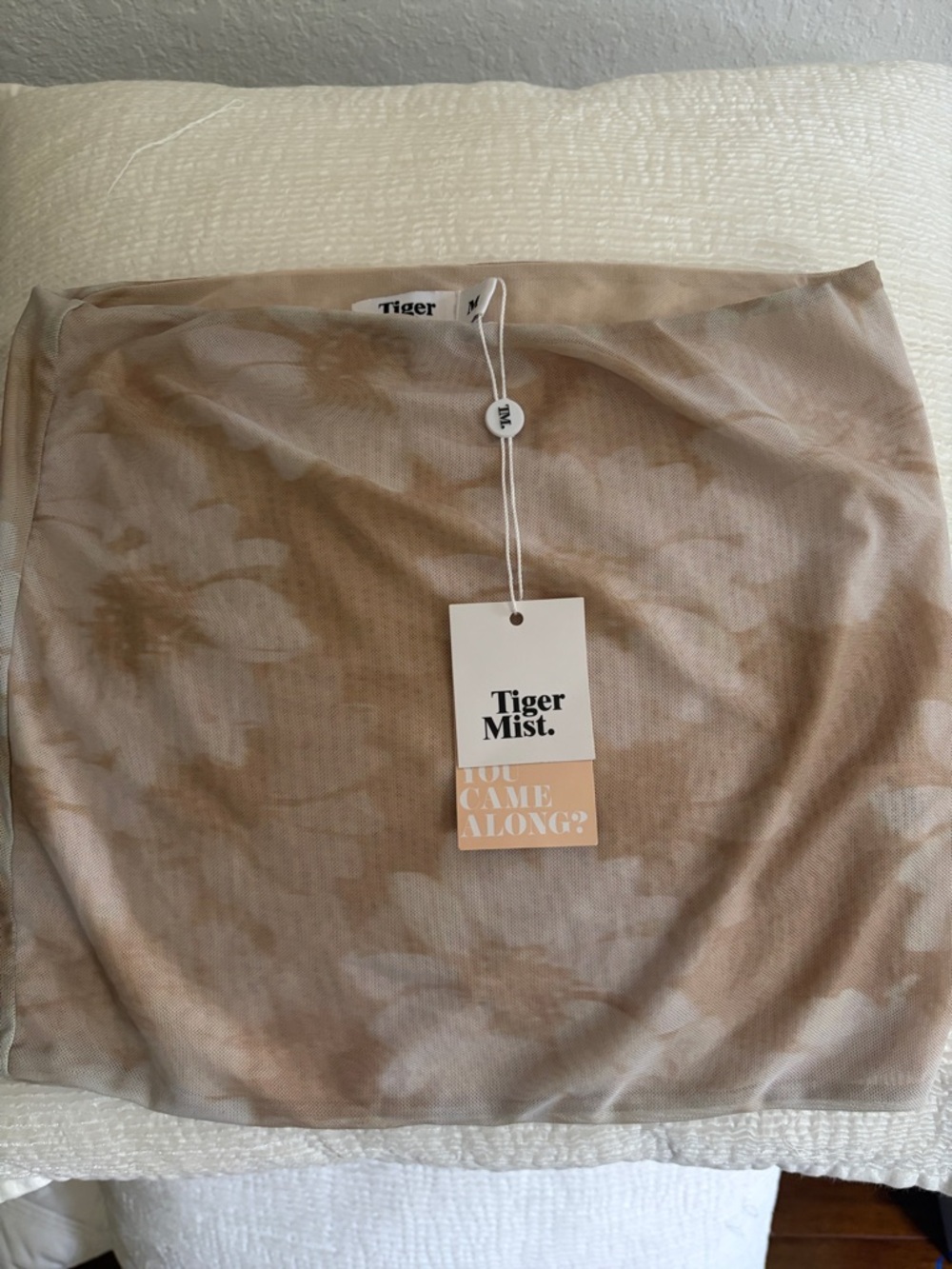 Tiger Mist Cream and Tan Tie-Dye Mini Skirt